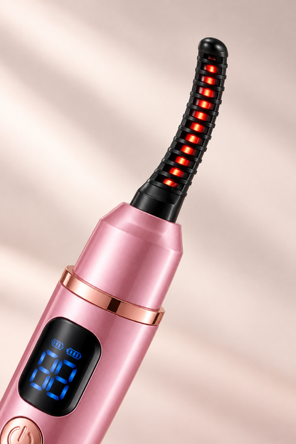 Rechargeable Heated Eyelash Curler with 3 Temperature Settings & Digital Display