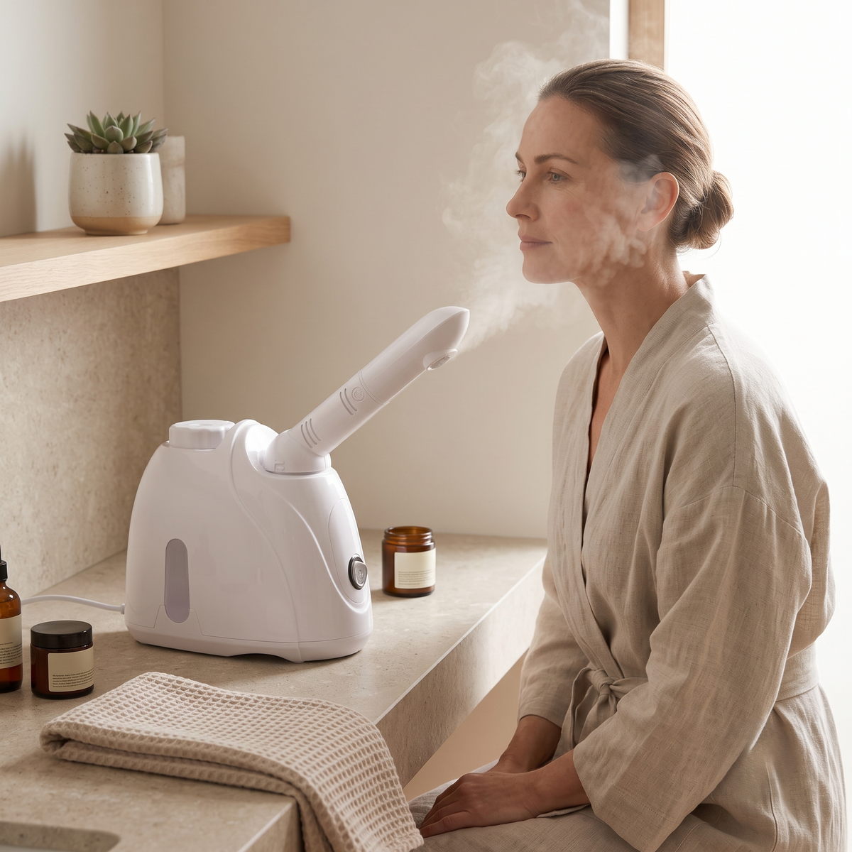Rotatable Hot Mist Facial Steamer with Adjustable Extension Arm