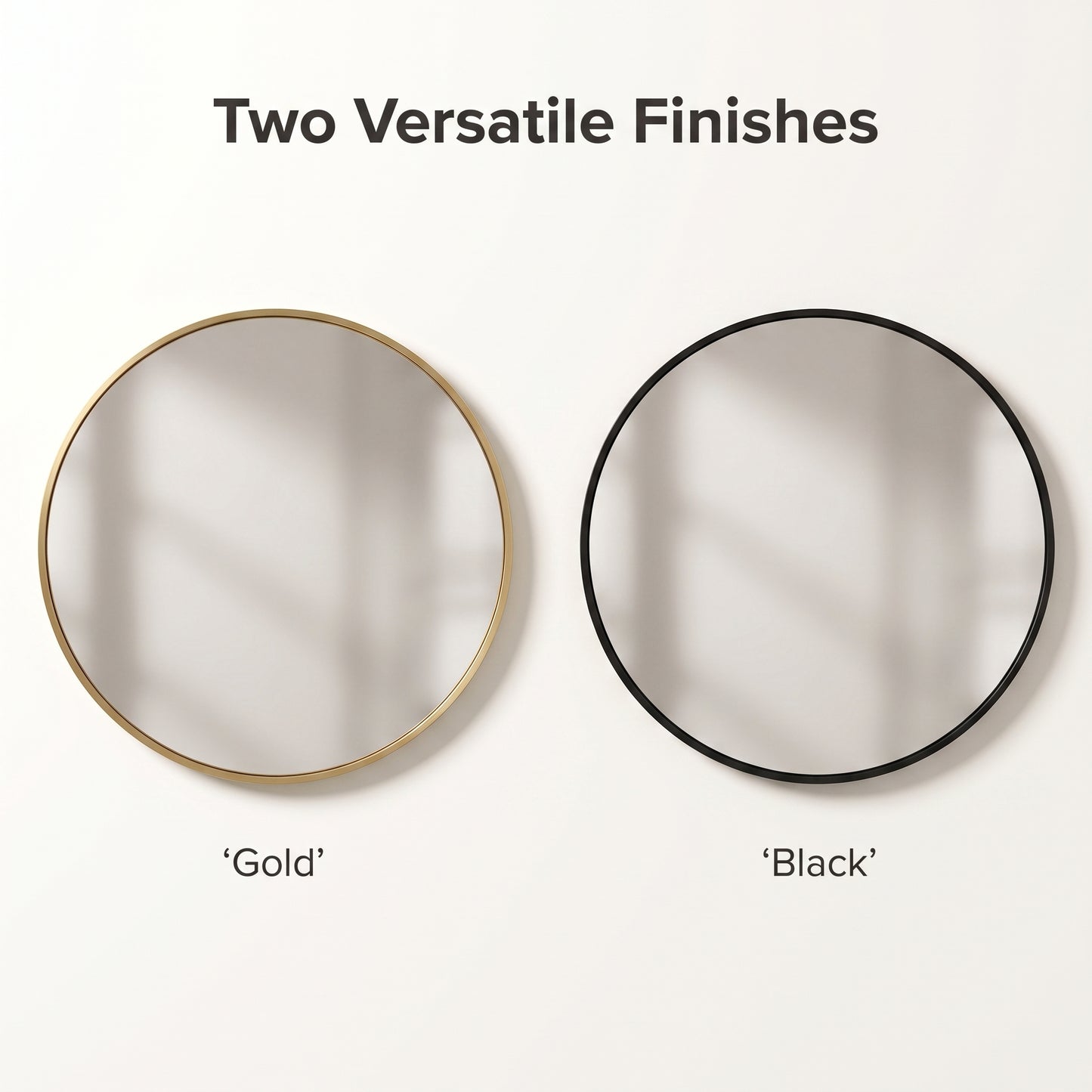 Round Tempered Glass Metal Frame Wall Mirror for Bathroom & Vanity