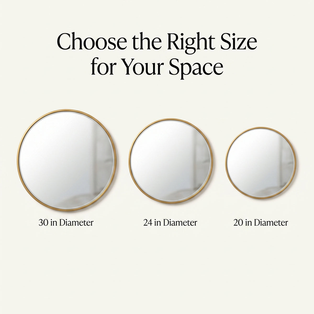Round Tempered Glass Metal Frame Wall Mirror for Bathroom & Vanity