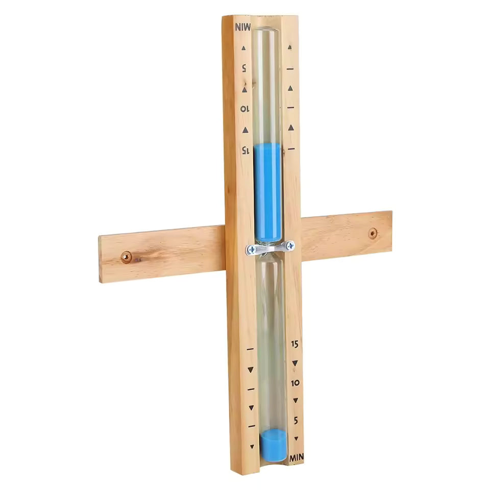 Wooden Sauna Sand Timer Wall Mounted 15 Minute Hourglass Timer