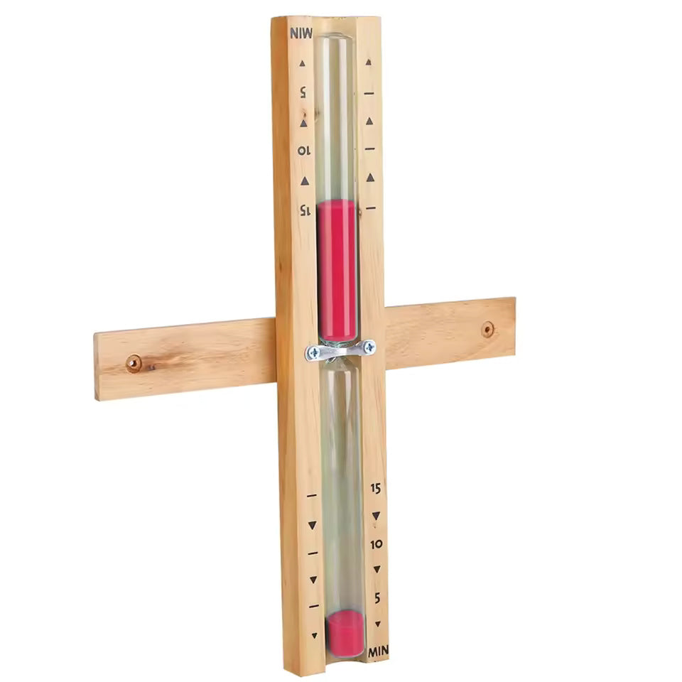 Wooden Sauna Sand Timer Wall Mounted 15 Minute Hourglass Timer