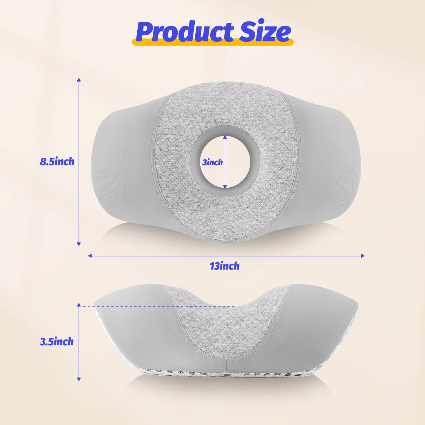 Kovelli™ Compact Mini Memory Foam Ear Relief Side Sleeper Pillow
