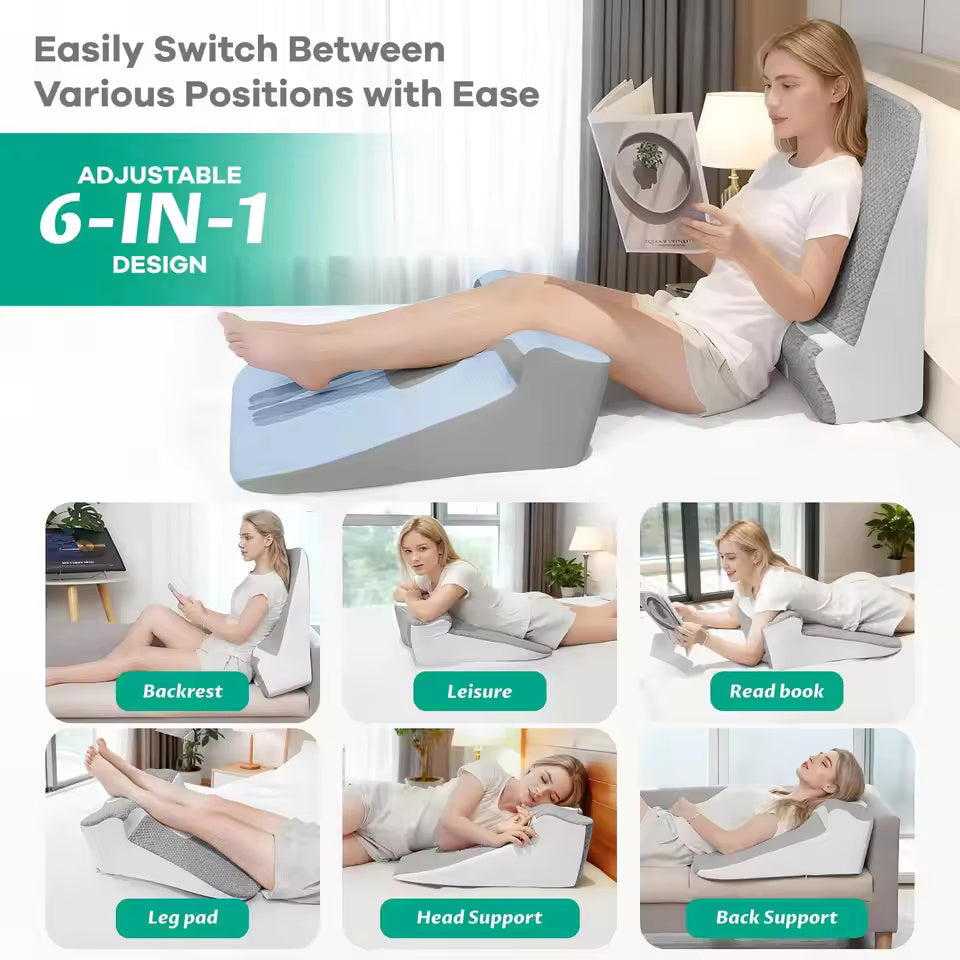 Adjustable Memory Foam Reading Wedge Pillow
