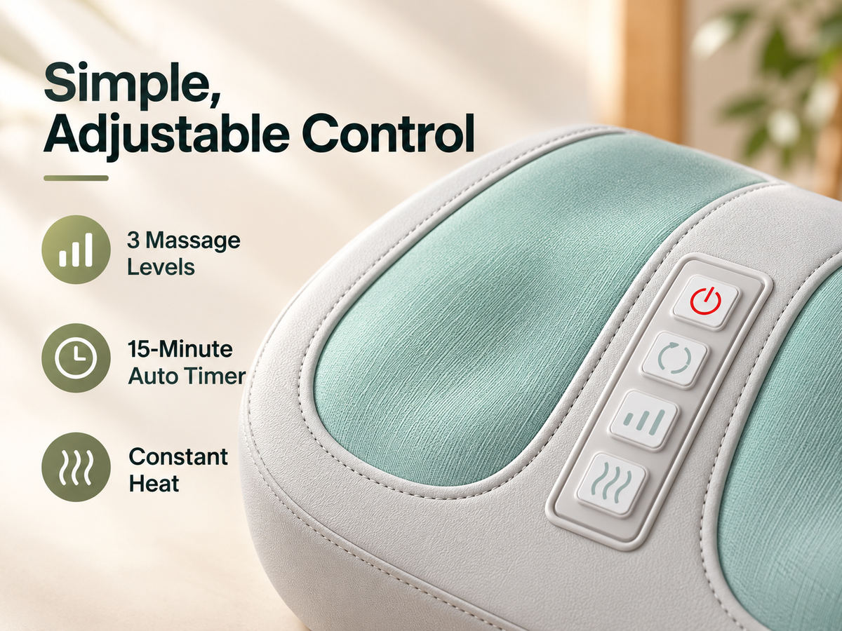 Heated Kneading Foot Massager with 3 Levels & 15-Minute Timer
