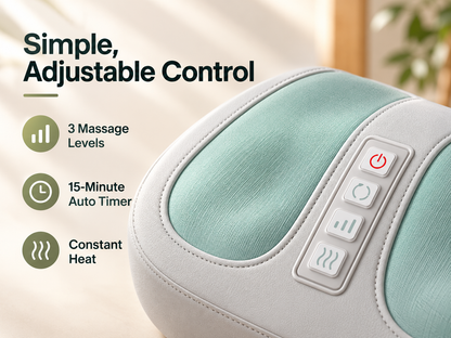Heated Kneading Foot Massager with 3 Levels & 15-Minute Timer