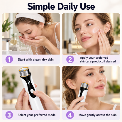 Warm Vibration Facial Massager with Sensing Head and 4-Modes