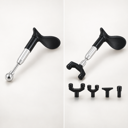 Manual Trigger Point Pressure Massager with Interchangeable Head Options