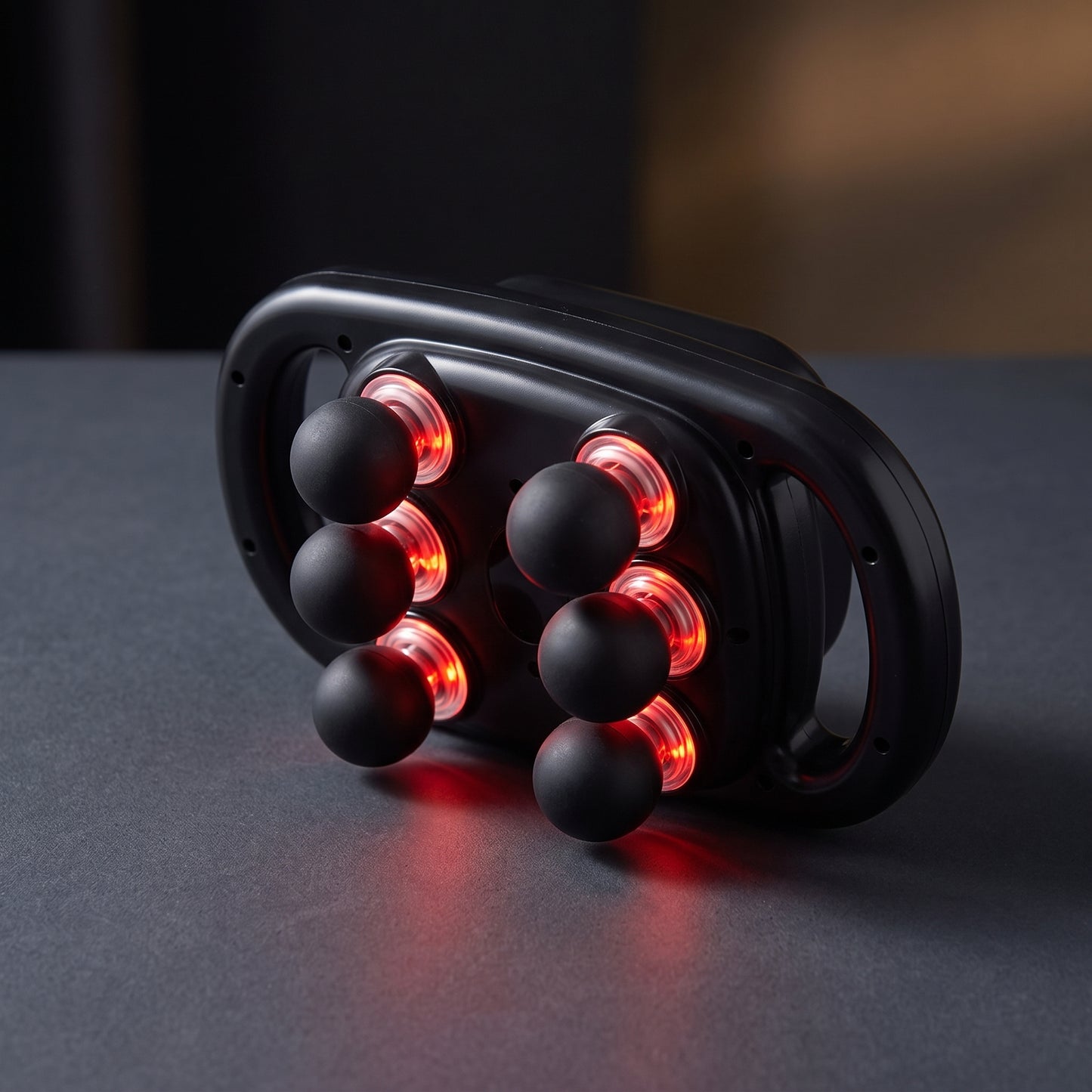 Six-Head Percussion Massage Gun with 9 Modes & Red Light