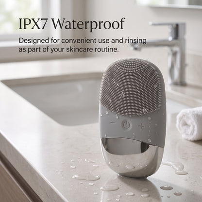 Sonic Silicone Facial Cleansing Brush with Dual-Surface Design