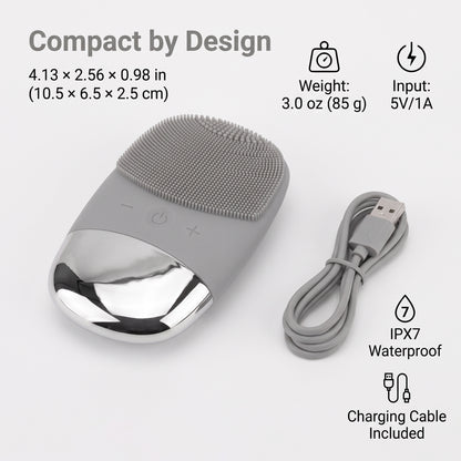 Sonic Silicone Facial Cleansing Brush with Dual-Surface Design