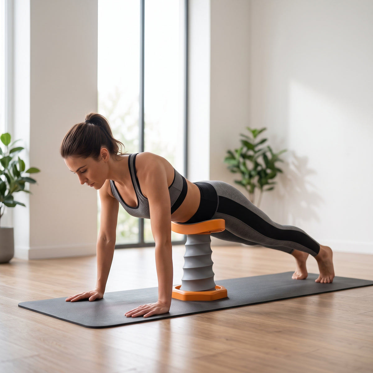 Spring-Assisted Push-Up Support Trainer for Home Workouts