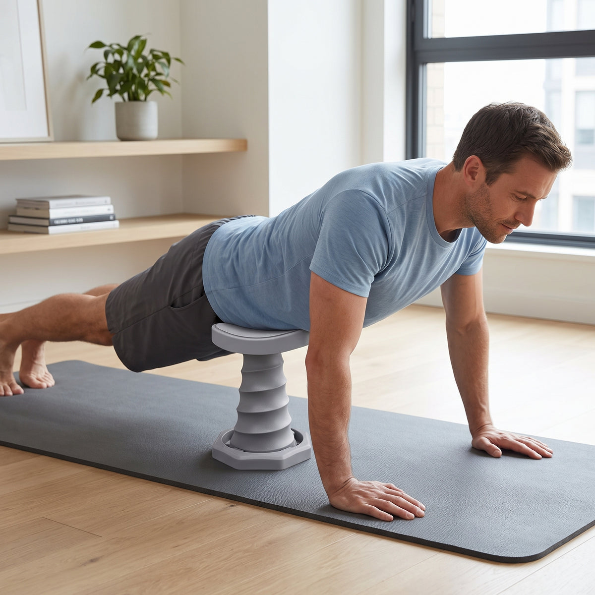 Spring-Assisted Push-Up Support Trainer for Home Workouts