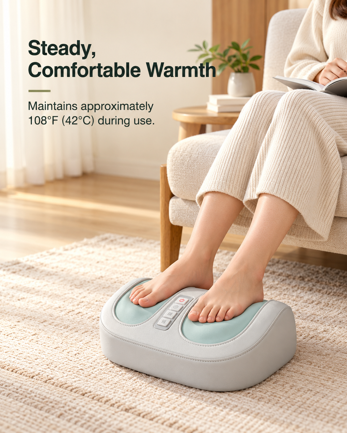 Heated Kneading Foot Massager with 3 Levels & 15-Minute Timer