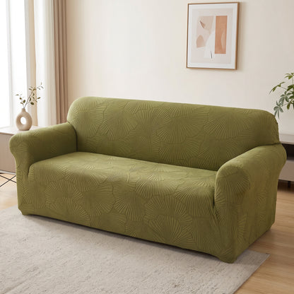 Stretch Jacquard Leaf Pattern Sofa Slipcover