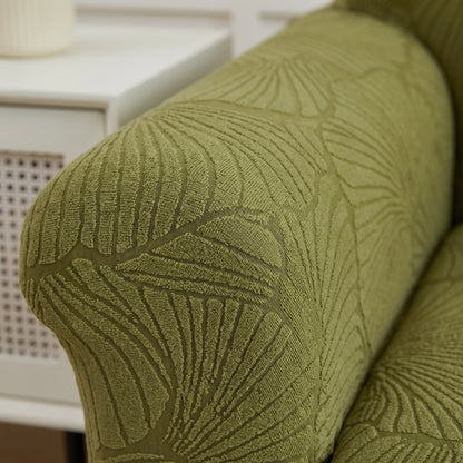Stretch Jacquard Leaf Pattern Sofa Slipcover