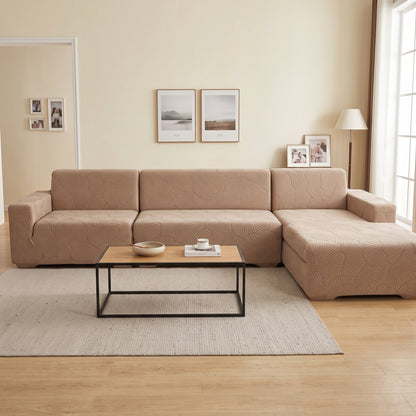 Stretch Jacquard Leaf Pattern Sofa Slipcover