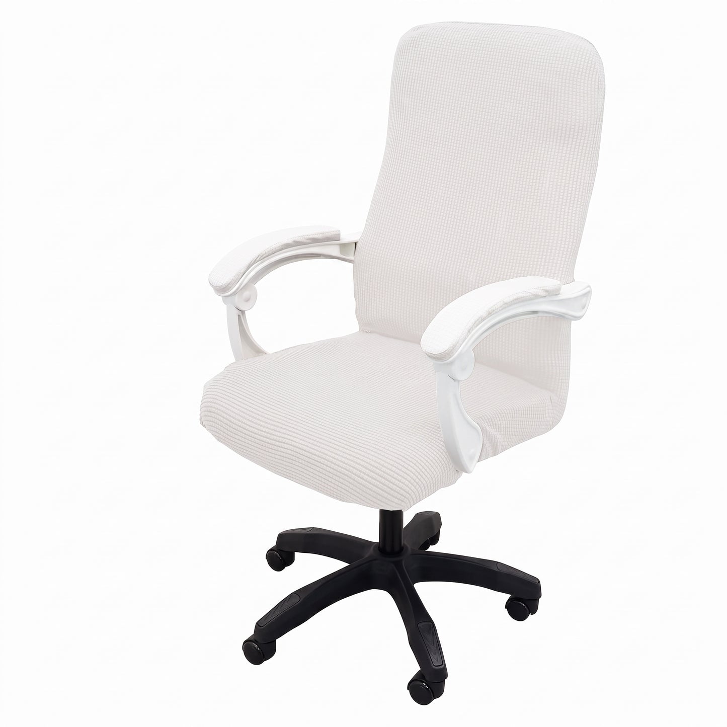 Stretch Jacquard Office Chair Cover with Zippered Arm Openings