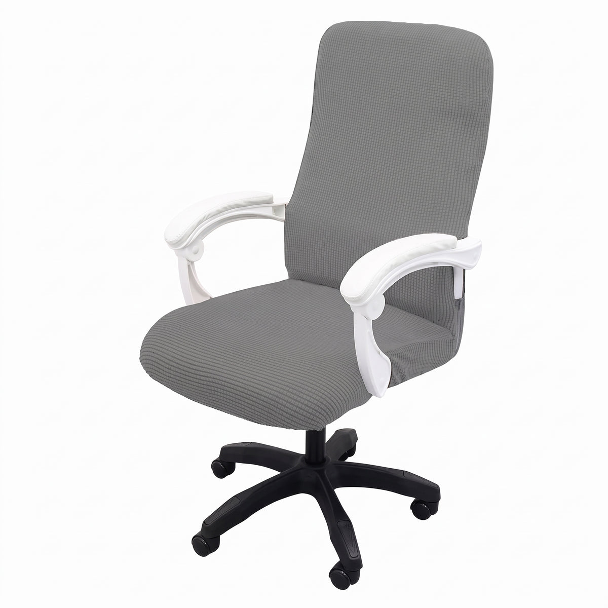 Stretch Jacquard Office Chair Cover with Zippered Arm Openings