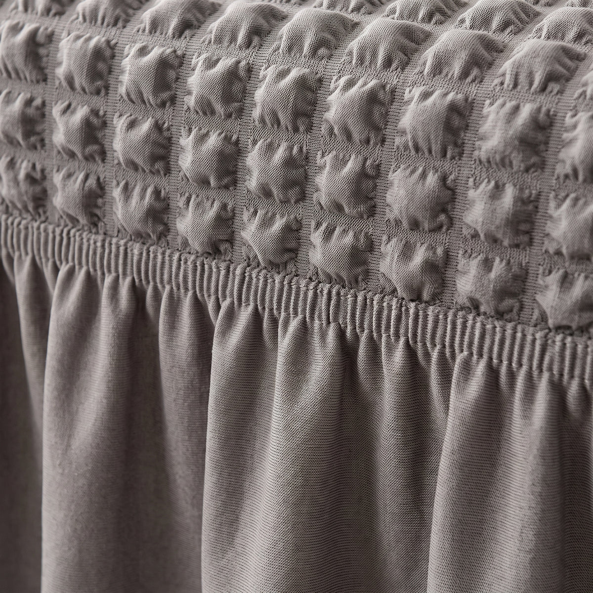 Stretch Textured Bench Cover with Ruffled Skirt