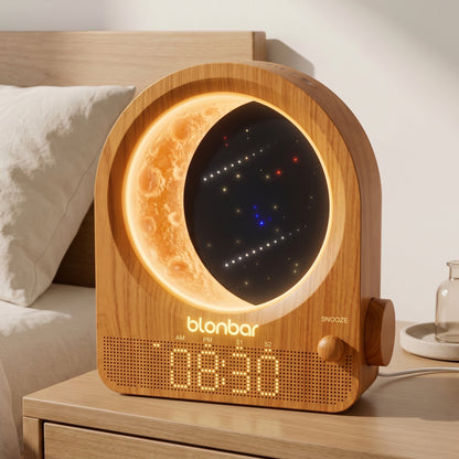 Sunrise Alarm Clock with Dimmable Moon Lamp & Natural Sounds