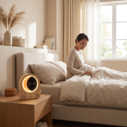 Sunrise Alarm Clock with Dimmable Moon Lamp & Natural Sounds