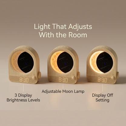 Sunrise Alarm Clock with Dimmable Moon Lamp & Natural Sounds