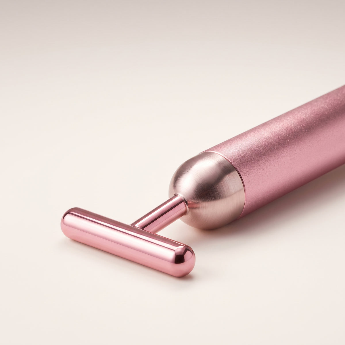 T-Shaped Vibrating Facial Massage Roller with Metal Contact Bar