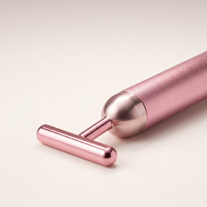 T-Shaped Vibrating Facial Massage Roller with Metal Contact Bar