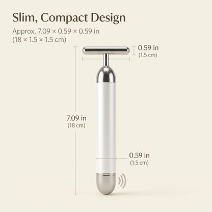 T-Shaped Vibrating Facial Massage Roller with Metal Contact Bar