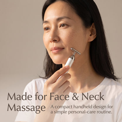 T-Shaped Vibrating Facial Massage Roller with Metal Contact Bar