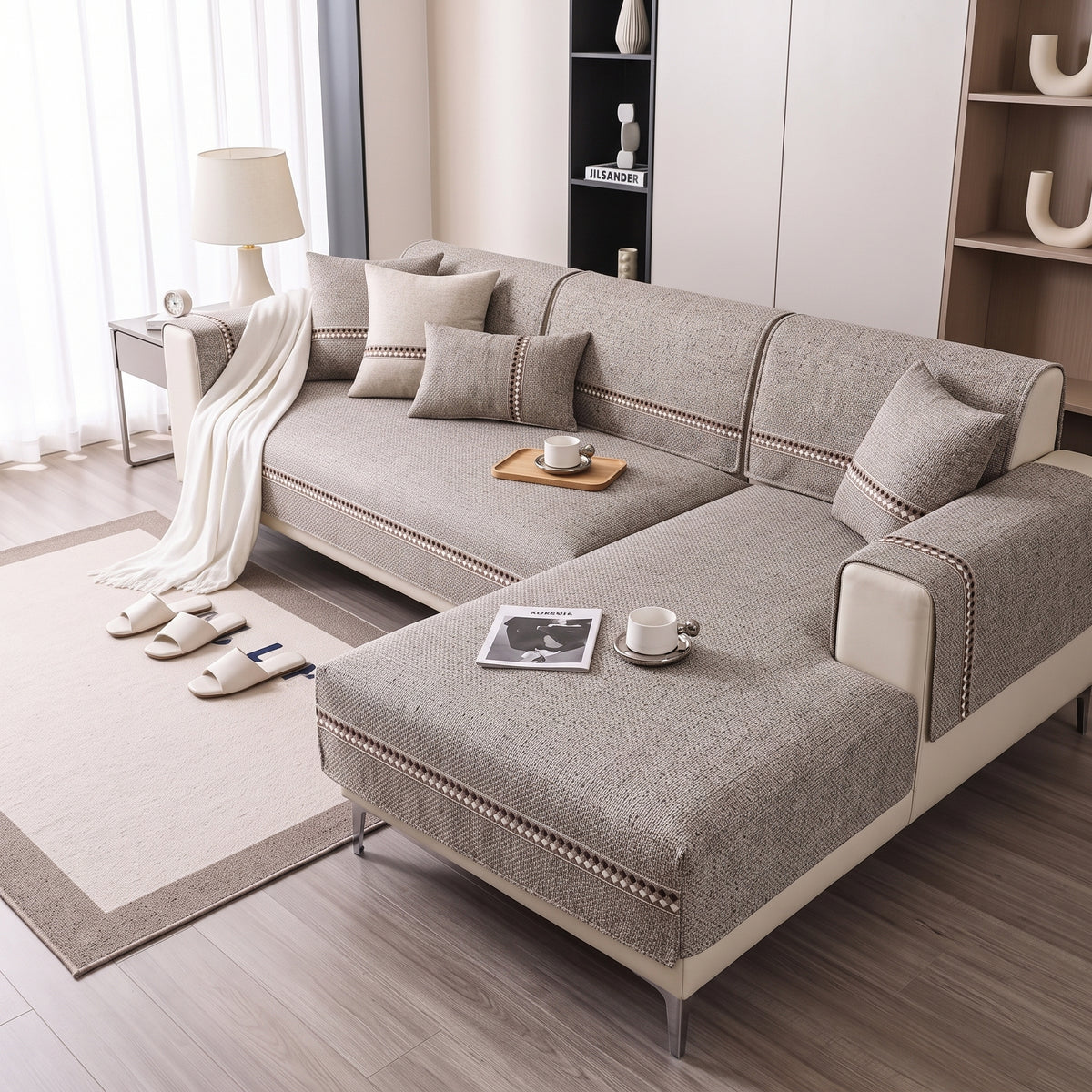 Textured Anti-Slip Modular Sofa Cover for Seats & Backrests