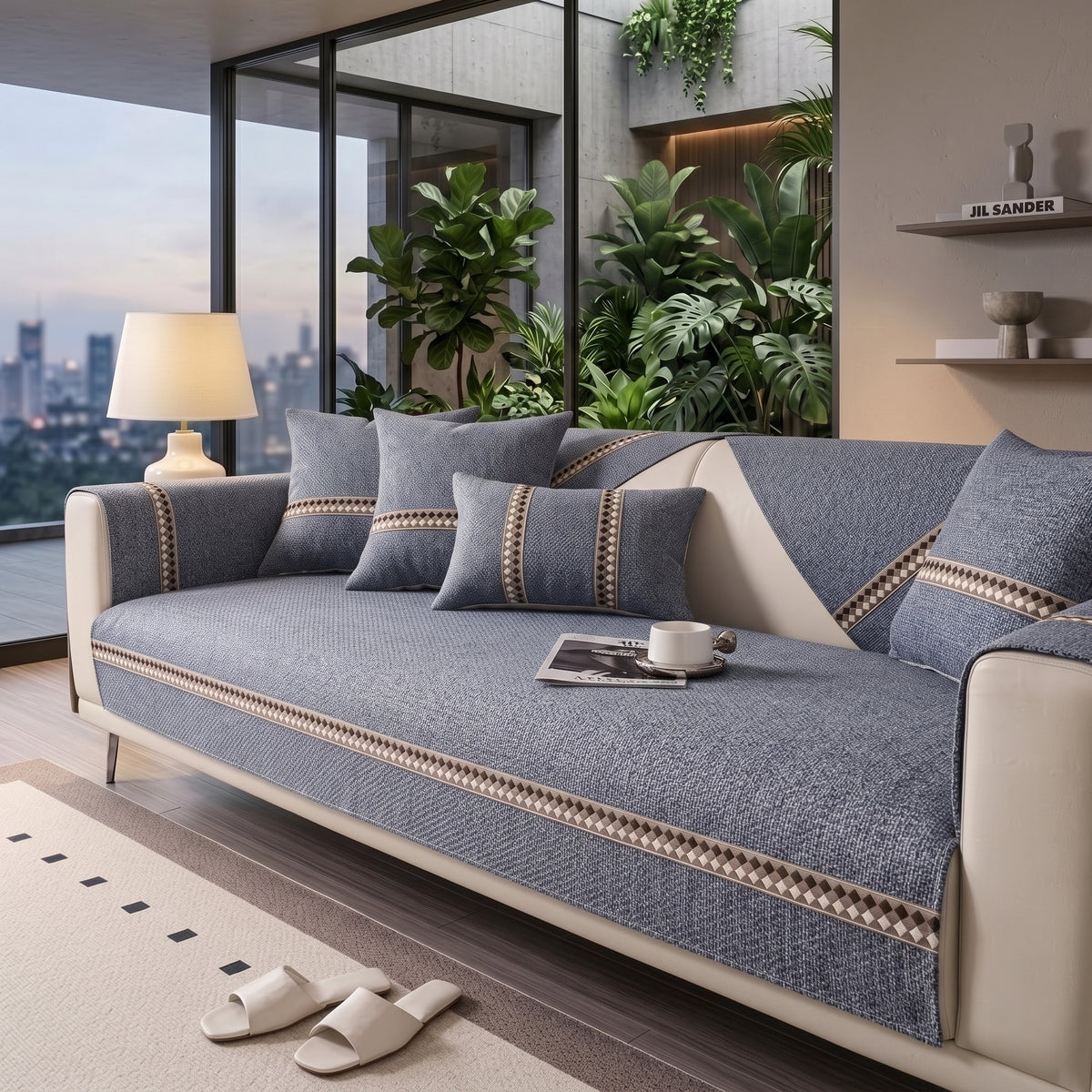 Textured Anti-Slip Modular Sofa Cover for Seats & Backrests