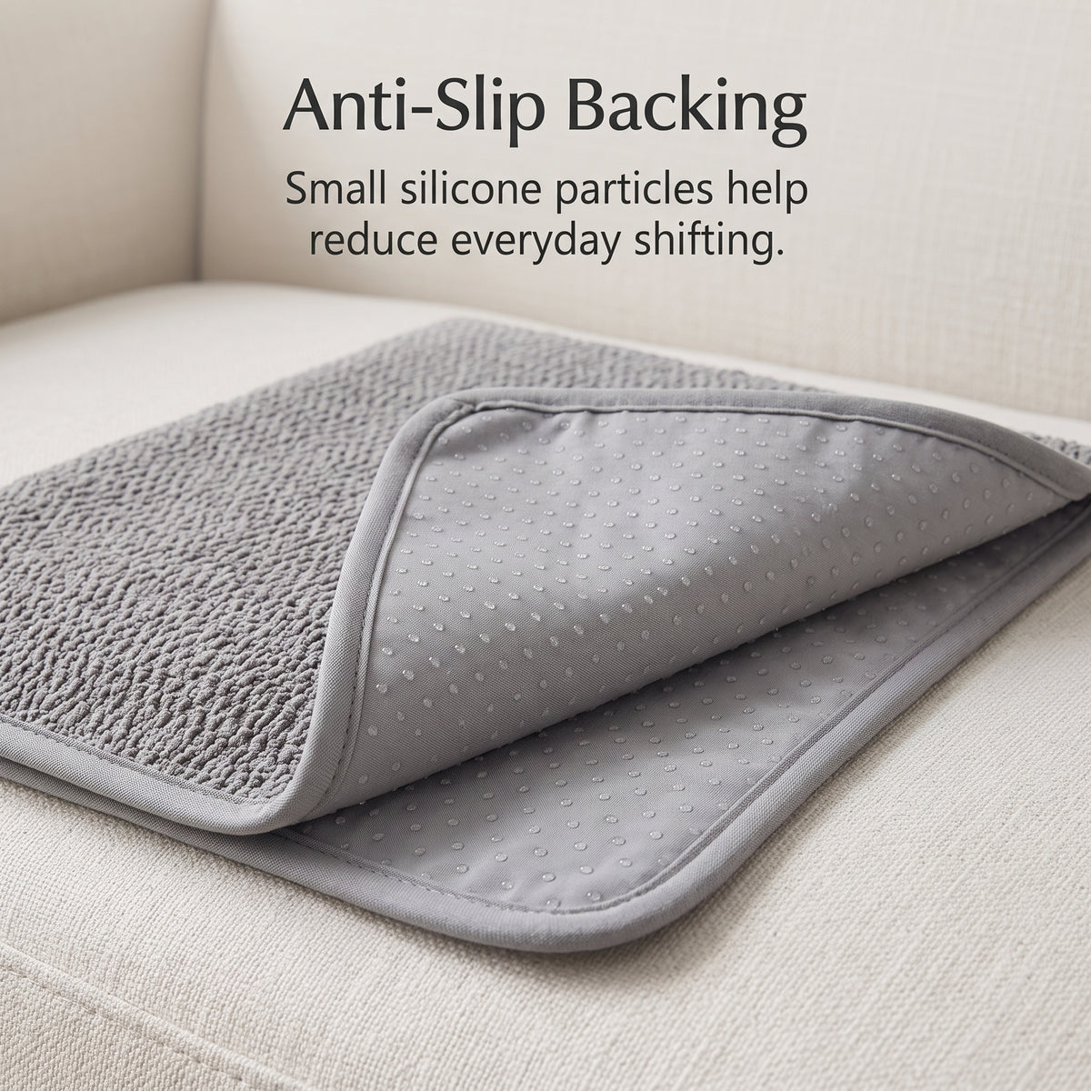 Textured Anti-Slip Sofa Protector Cover with Decorative Trim