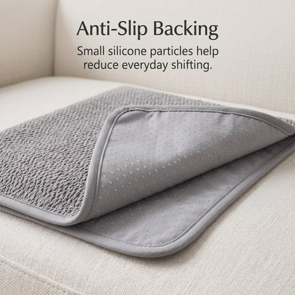 Textured Anti-Slip Sofa Protector Cover with Decorative Trim