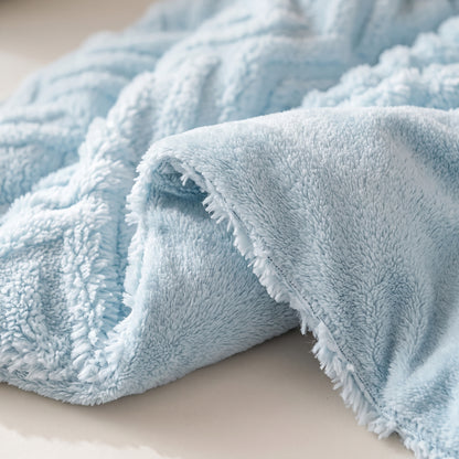 Textured Double-Sided Plush Velvet Zippered Duvet Cover