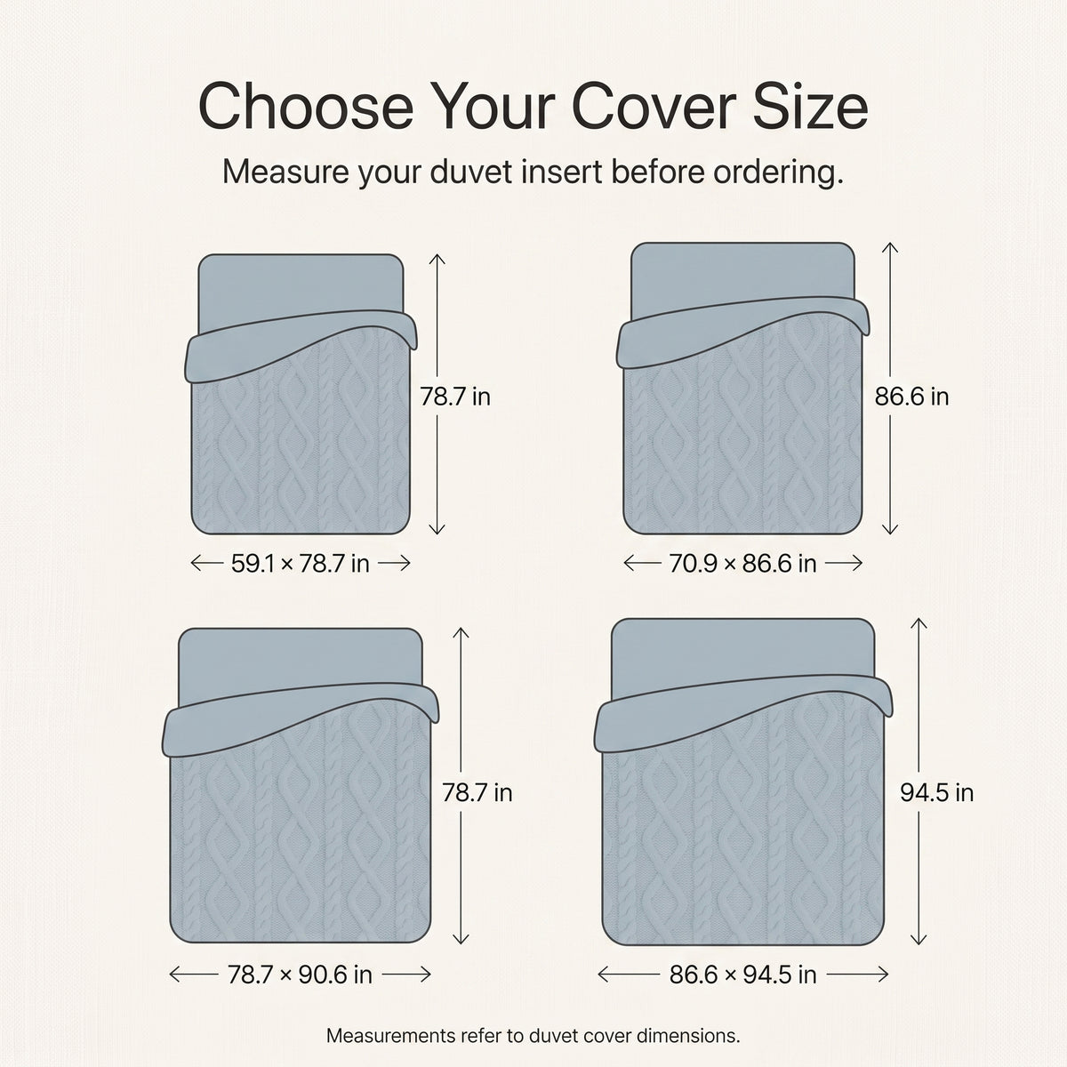 Textured Double-Sided Plush Velvet Zippered Duvet Cover