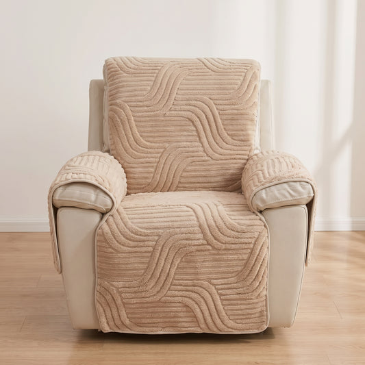 Textured Fleece Non-Slip Recliner Chair Protector Cover