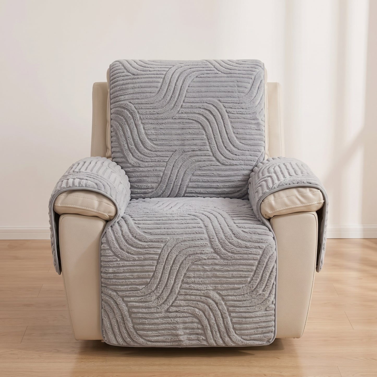 Textured Fleece Non-Slip Recliner Chair Protector Cover