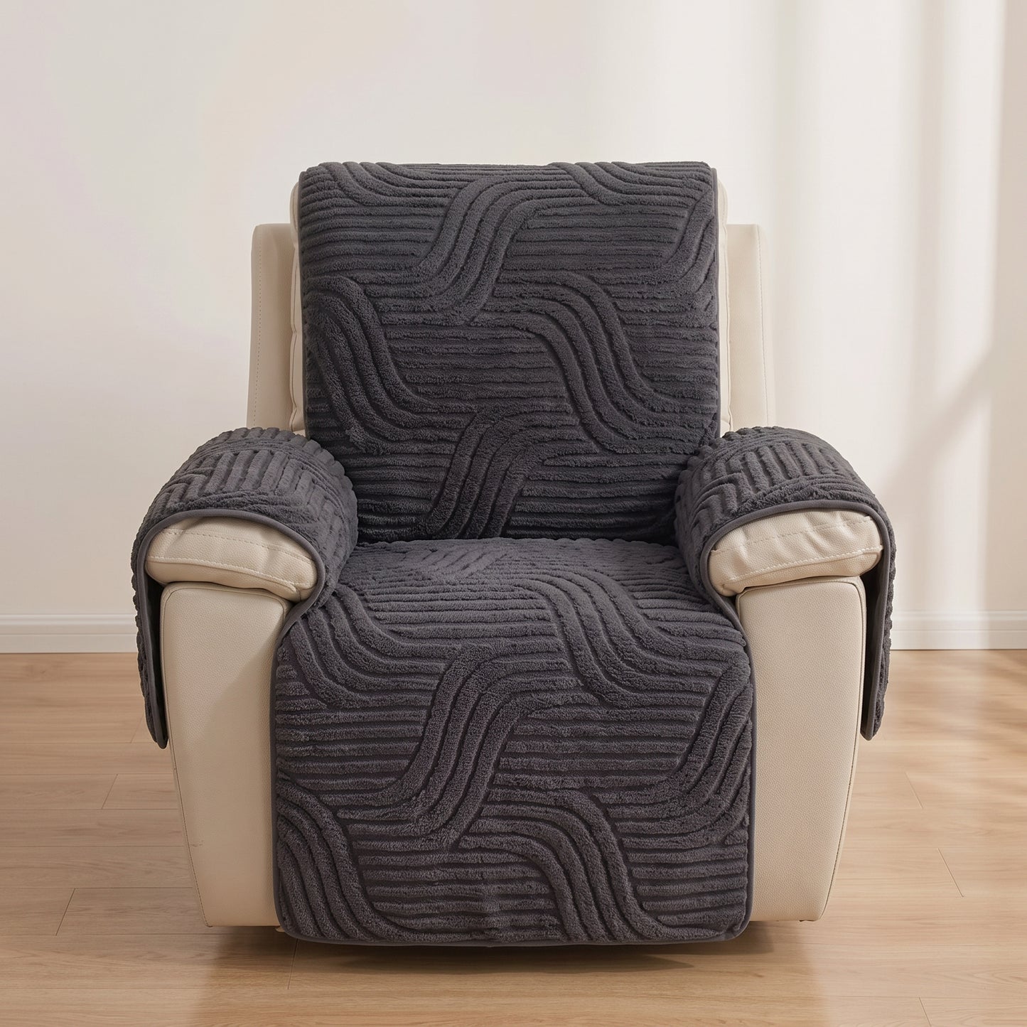 Textured Fleece Non-Slip Recliner Chair Protector Cover