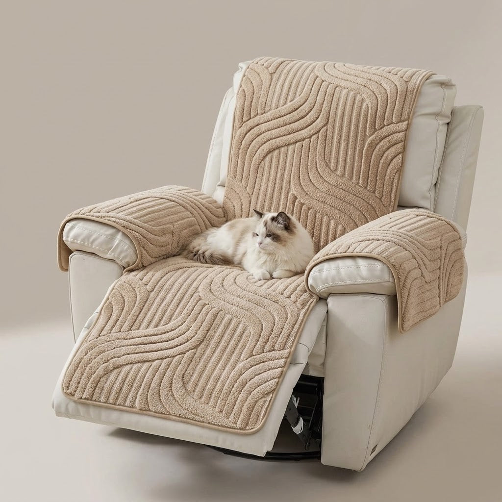 Textured Fleece Non-Slip Recliner Chair Protector Cover