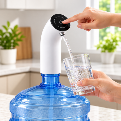 One-Touch Rechargeable Water Bottle Dispenser Pump for 1.2–5 Gallon Containers