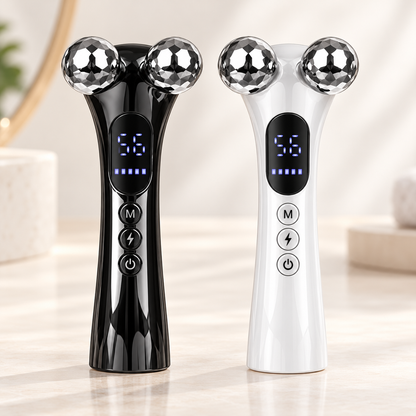 Rechargeable Dual-Roller Microcurrent Facial & Neck Massager