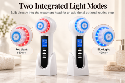 3-in-1 Rotating Facial Cleansing Brush With Suction & Light Modes