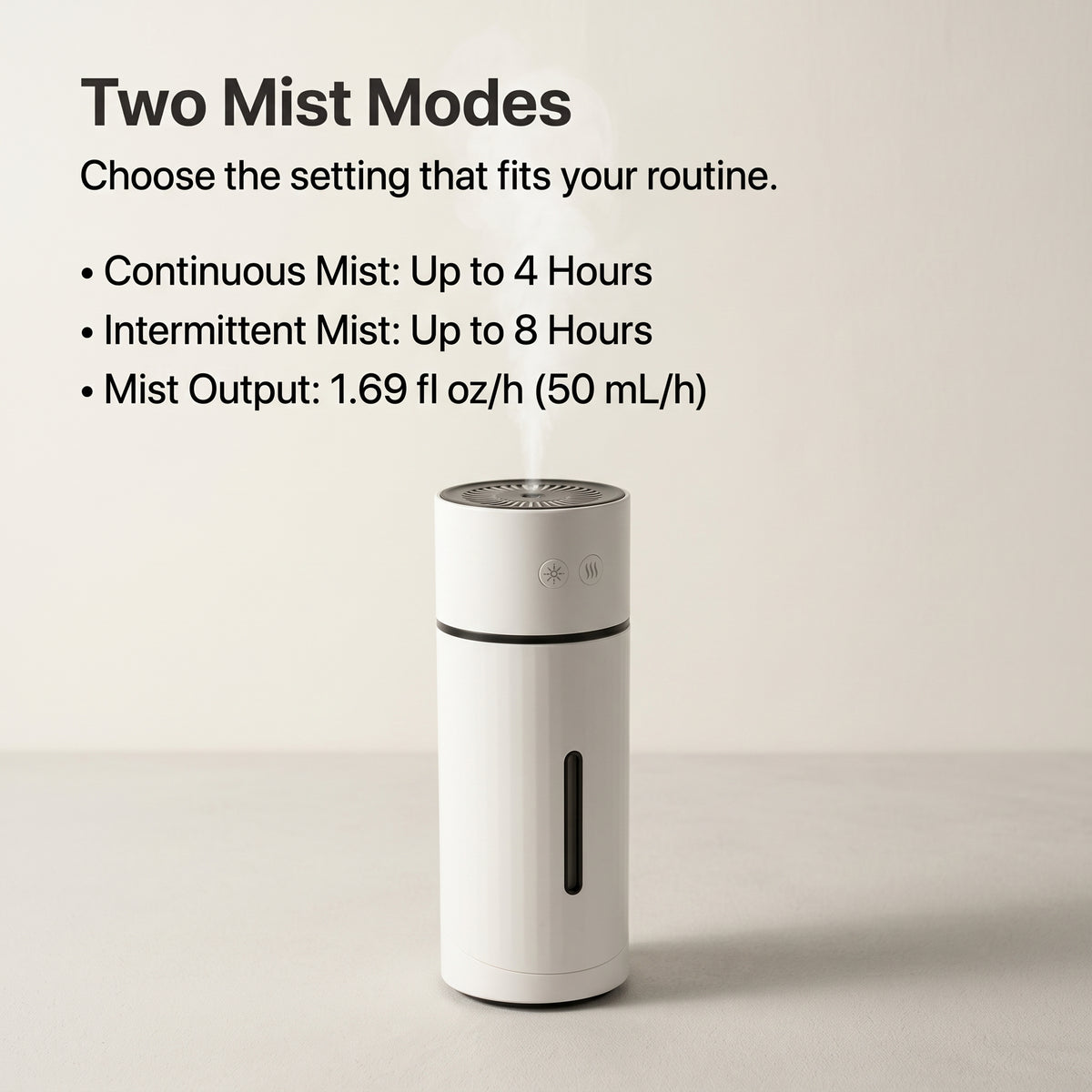 Ultrasonic Personal Humidifier with Adjustable Mist Angle & Ambient Light