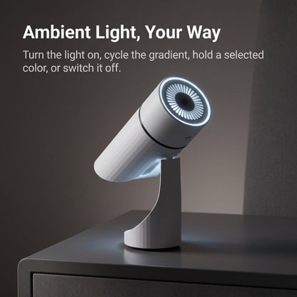Ultrasonic Personal Humidifier with Adjustable Mist Angle & Ambient Light