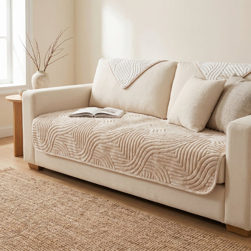 Velvet Striped Non-Slip Sofa Cushion Cover