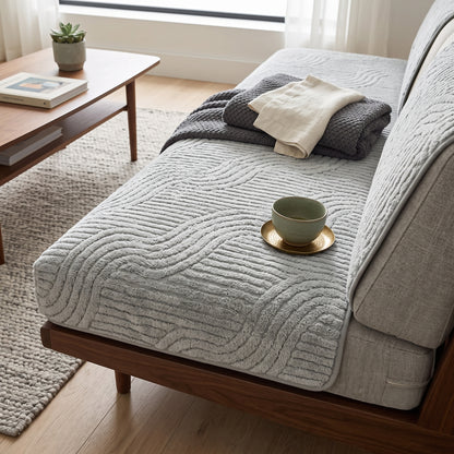 Velvet Striped Non-Slip Sofa Cushion Cover