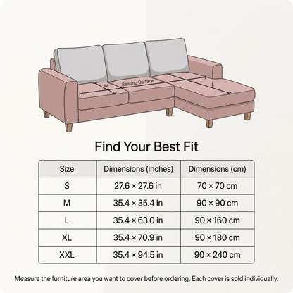 Velvet Striped Non-Slip Sofa Cushion Cover