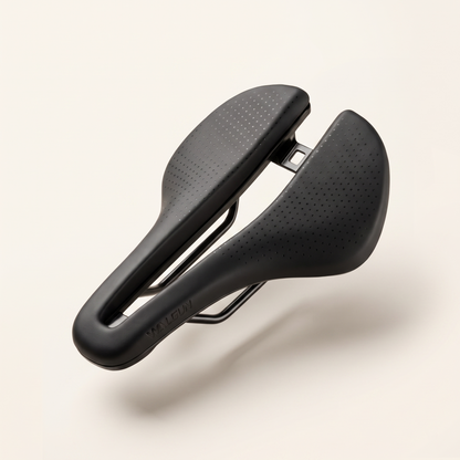Ventilated Hollow-Core Bicycle Saddle with Cushioned Support